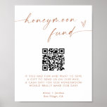 Poster Sinalização de Código QR do Fundo Honeymoon, Casam<br><div class="desc">Este Sinal de Código QR do Fundo Honeymoon apresenta uma bela elegância minimalista moderna e é perfeito para ser exibido no seu casamento ou evento especial! As cores de texto e de fundo são totalmente editáveis —> clique no botão "Editar usando a ferramenta Design" para editar!</div>