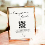 Poster Sinalização de Código QR do Fundo Honeymoon, Casam<br><div class="desc">Este Sinal de Código QR do Fundo Honeymoon apresenta uma bela elegância minimalista moderna e é perfeito para ser exibido no seu casamento ou evento especial! As cores de texto e de fundo são totalmente editáveis —> clique no botão "Personalizar mais" para editar!</div>