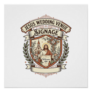 Póster Sinalização de Local de Casamento de Jesus Sinal d