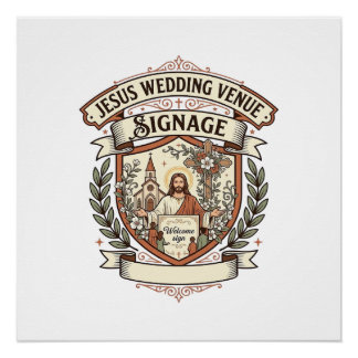 Póster Sinalização de Local de Casamento de Jesus Sinal d