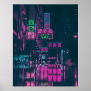 POSTER SINALIZAÇÃO DE LUZ NEON ASSORTADA NA RUA DURANTE