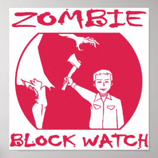 Póster Sinalização de Monitoramento de Bloqueio Zombie