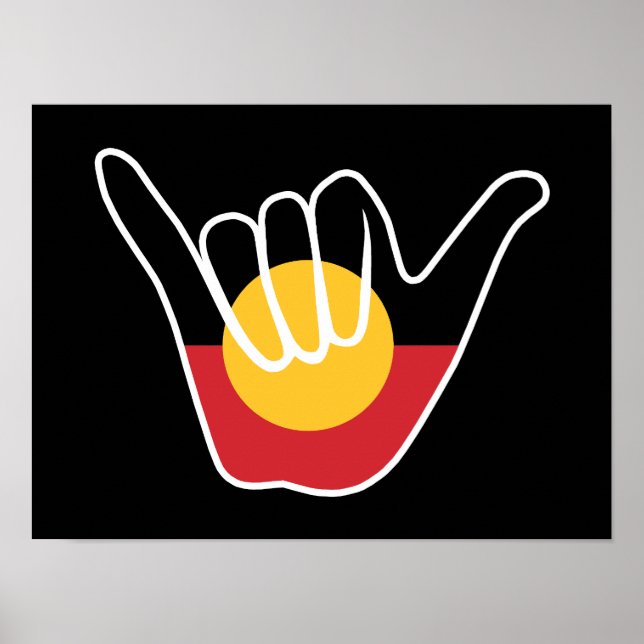 Poster Sinalizador aborígena australiano Shaka sinal de a (Frente)