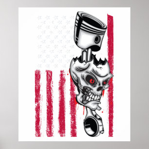 Poster Sinalizador Americano Carro Musculoso vintage