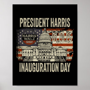 Poster Sinalizador Americano Kamala Harris Presidente Ina