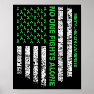 Poster Sinalizador Americano Sozinho Saúde Mental Ninguém