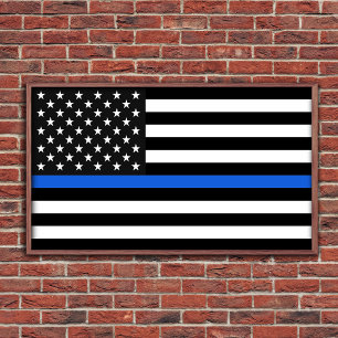 Póster Sinalizador Americano Thin Blue Line
