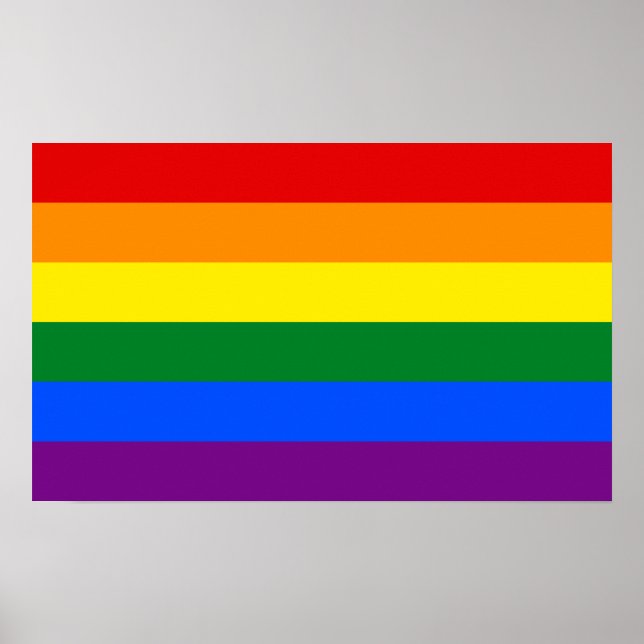 Poster Sinalizador arco-íris Orgulho gay LGBT (Frente)