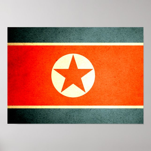 Poster Sinalizador da Coreia do Norte beijada pelo Sol (Frente)