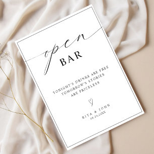 Poster Sinalizador de Casamento Aberto Minimalista de Cal