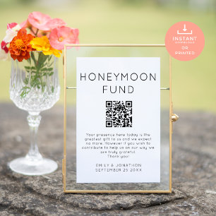 Poster Sinalizador de Casamento de Código QR do Fundo de