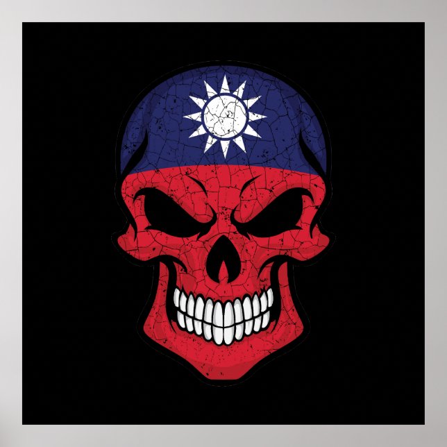 Poster Sinalizador de Crânio de Sorriso de Taiwan (Frente)