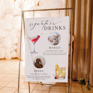 Poster Sinalizador de Dringas de Assinatura de Foto Pet M