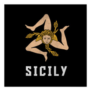 Póster Sinalizador de Estilo de Vintage da Sicília