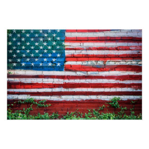 Póster Sinalizador de Grafite de Estrelas e Stripes