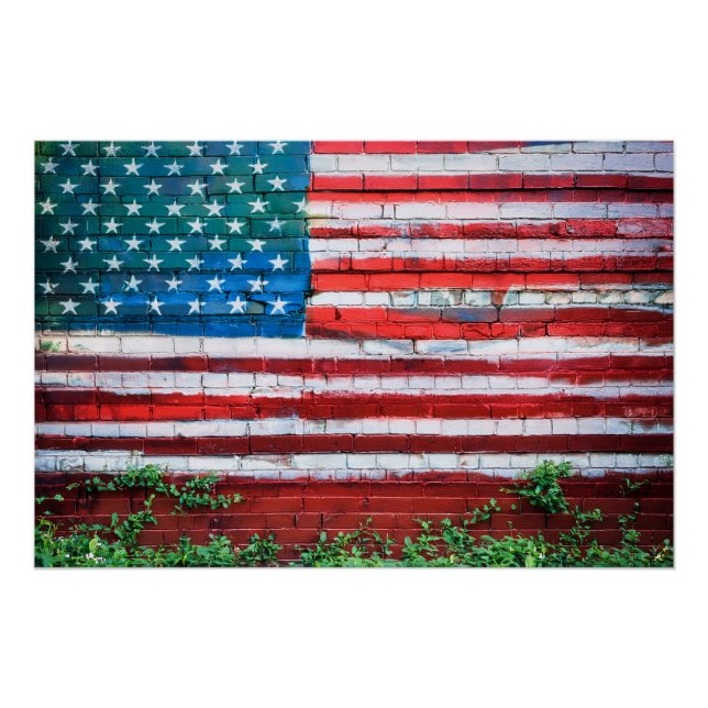 Póster Sinalizador de Grafite de Estrelas e Stripes (Frente)
