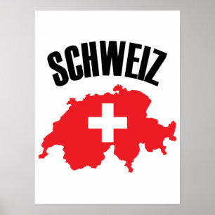 Poster Sinalizador de Mapa de Suiça Schweiz