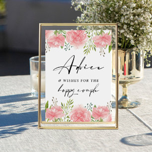 Poster Sinalizador de Namoro Floral e Sinal de Casamento 