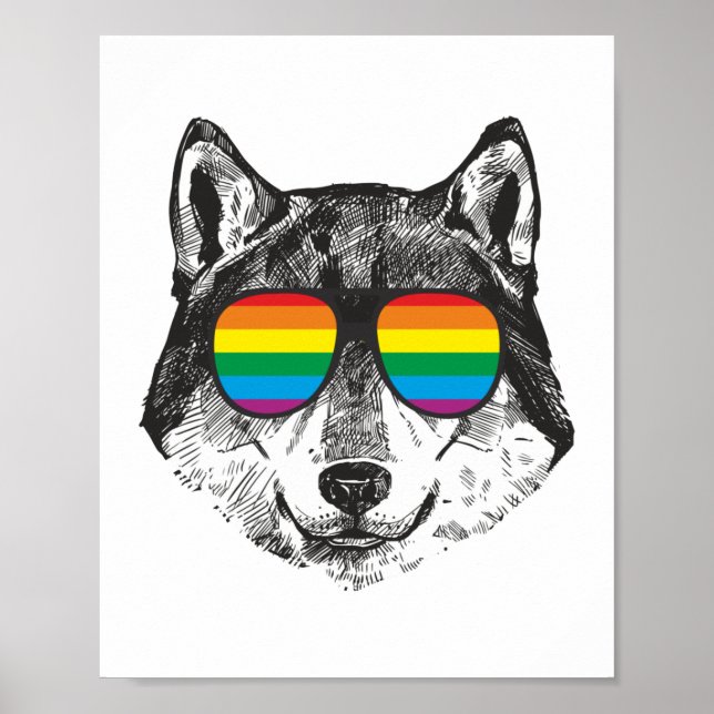 Poster Sinalizador de Orgulho gay de Lgbt WOLF (Frente)