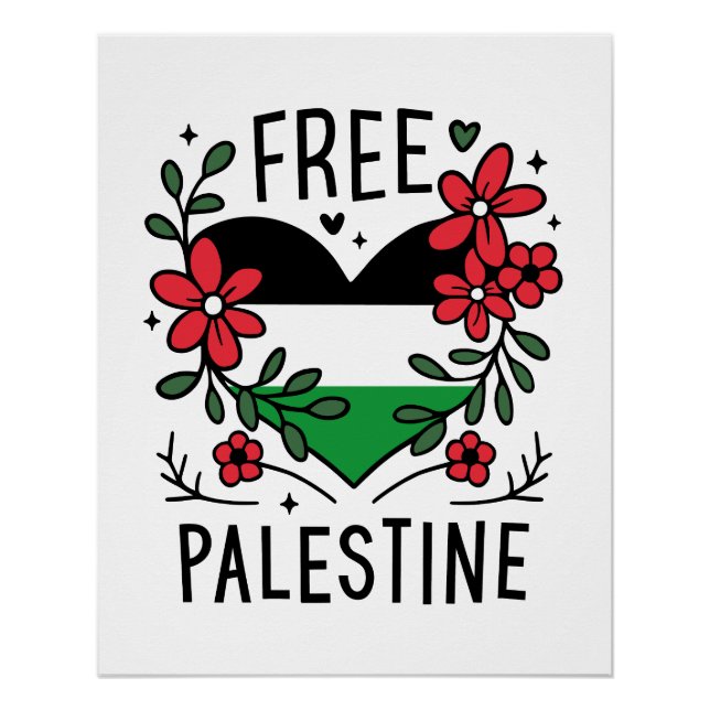 Póster Sinalizador de palestina livre (Frente)