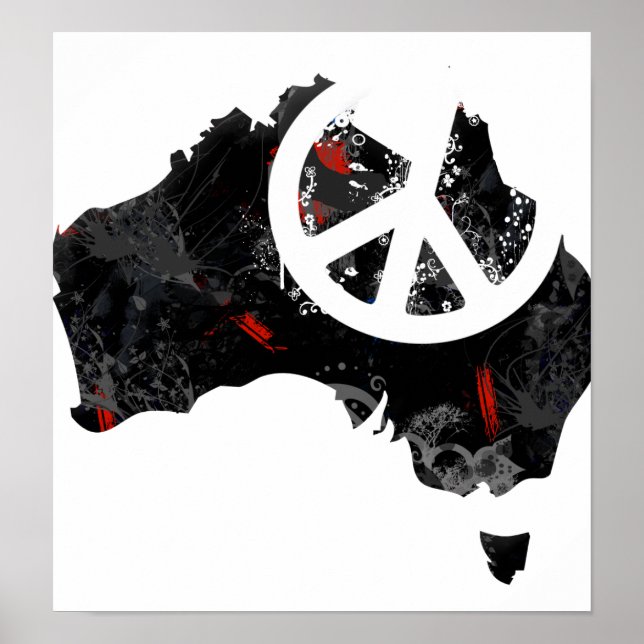 Póster Sinalizador de Paz de Tendência da Austrália com m (Frente)
