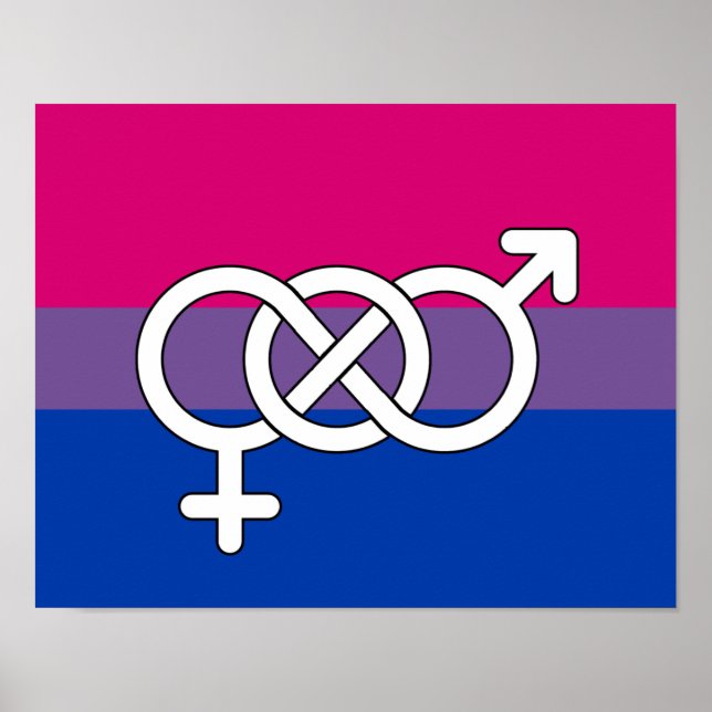 Poster Sinalizador de Símbolo de Orgulho Bissexual (Frente)