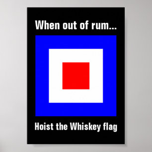 Póster Sinalizador de Sinal Whiskey Marítimo Internaciona