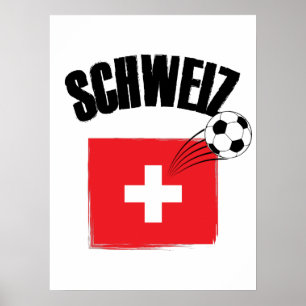 Poster Sinalizador de Suiça do Futebol Schweiz