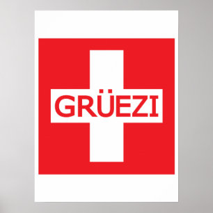 Poster Sinalizador de Suiça Gruezi
