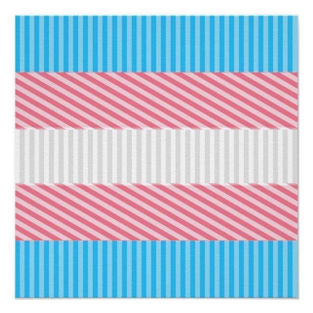 Póster Sinalizador do Abstrato Transgender Pride Stripe F (Frente)