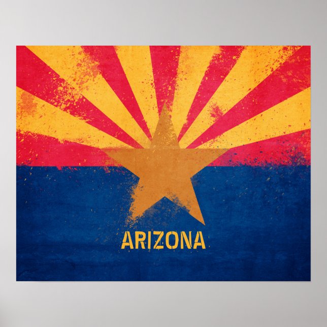 Poster Sinalizador do Estado da Arizona em apuros (Frente)