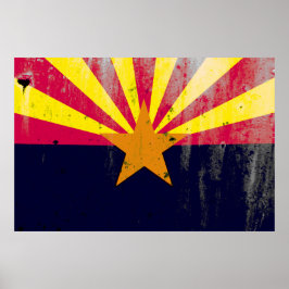 Poster Sinalizador do Estado de Arizona Grunge
