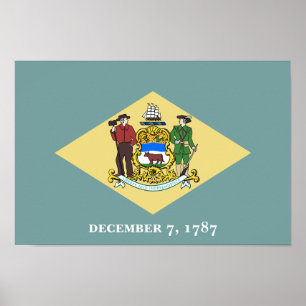Poster Sinalizador do Estado Delaware