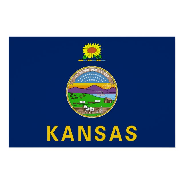 Póster Sinalizador do Estado do Kansas (Frente)