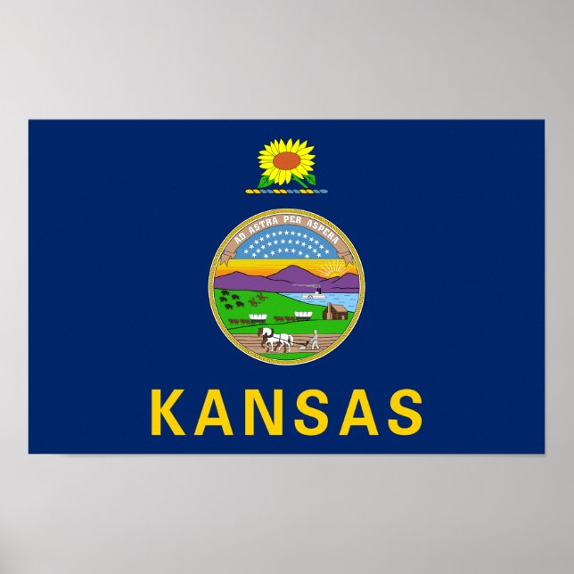 Poster Sinalizador do Estado do Kansas (Frente)
