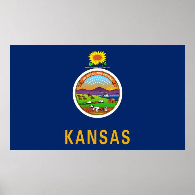 Poster Sinalizador do Estado do Kansas (Frente)