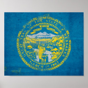 Poster Sinalizador do Nebraska em apuros