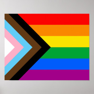Poster Sinalizador do Orgulho de Progresso LGBTQ+
