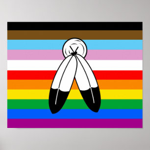 Poster Sinalizador do Orgulho de Progresso LGBTQ+ com Doi