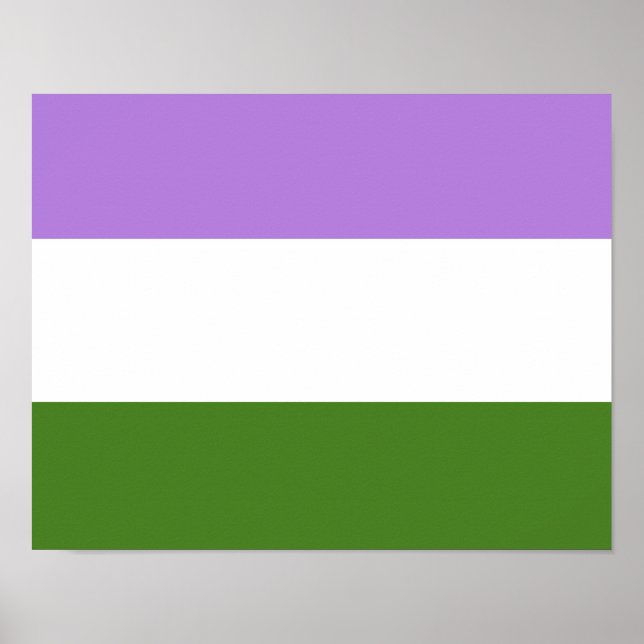 Poster Sinalizador do Orgulho do Genderqueer (Frente)