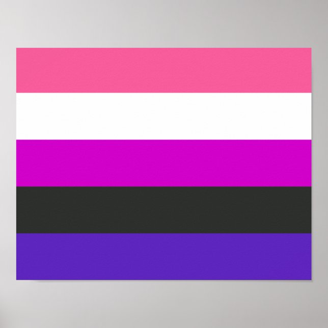 Poster Sinalizador do Orgulho Genderfluido (Frente)