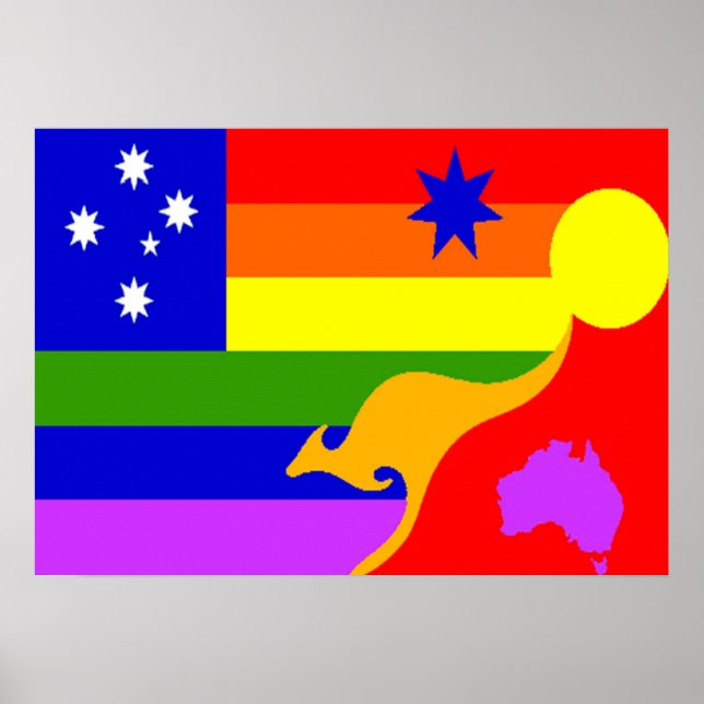 Poster Sinalizador do Orgulho GLBT australiano (Frente)