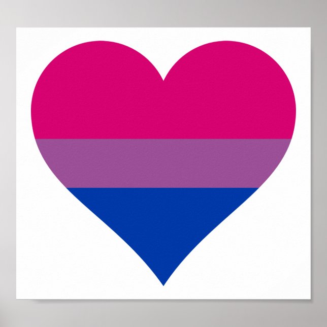 Poster Sinalizador do Orgulho LGBTQ do Coração Bissexual (Frente)