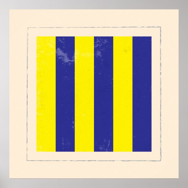 Póster Sinalizador do sinal "G" em letras náuticas (Frente)