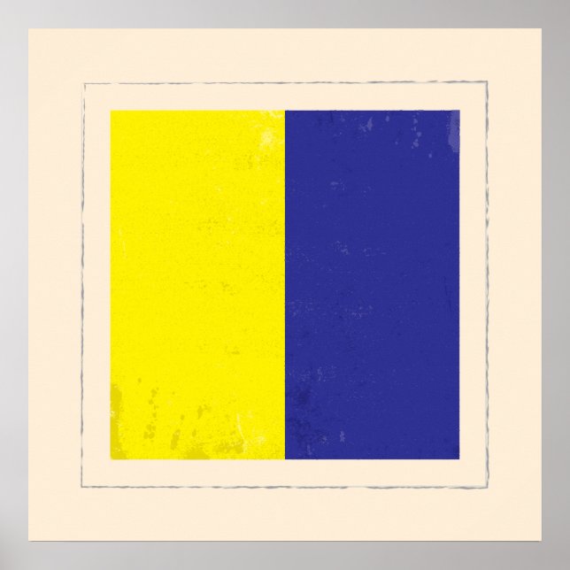 Póster Sinalizador do sinal "K" em letras náuticas (Frente)