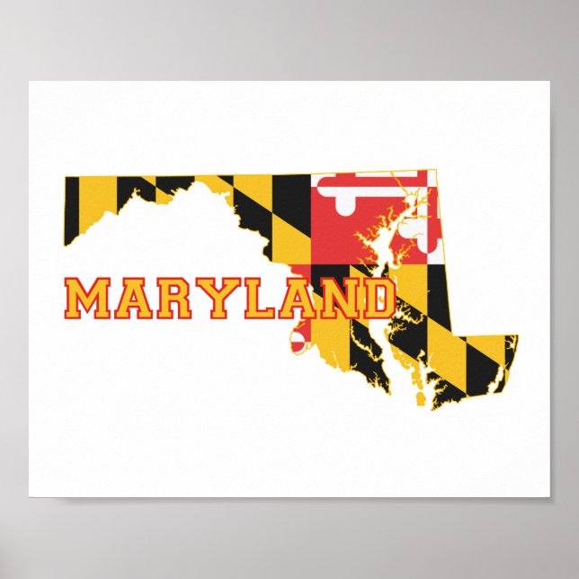 Poster Sinalizador e Mapa do Estado de Maryland (Frente)