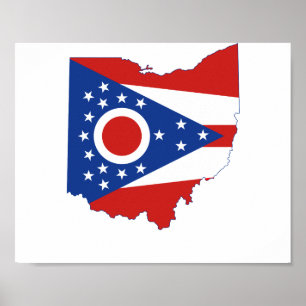 Poster Sinalizador e Mapa do Estado de Ohio