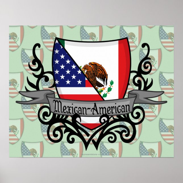 Poster Sinalizador Escudo Mexicano-Americano (Frente)