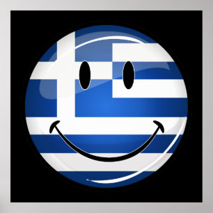 Póster Sinalizador Grego Sorridente