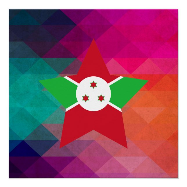 Póster Sinalizador Moderno do Burundi (Frente)